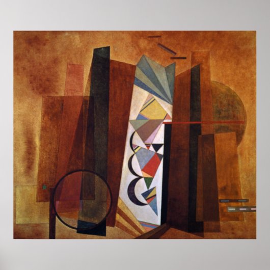 Poster Kandinsky Development in Brown Abstract Artwork (Devant)