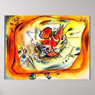 Poster Kandinsky - Esquisse pour une peinture, bordure or