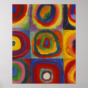 Poster Kandinsky Farbstudie Quadrate Carrés Colorés