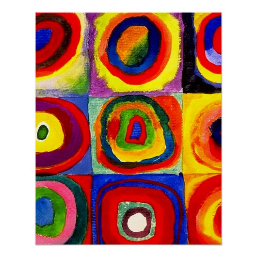 Poster Kandinsky Farbstudie Quadrates Cercles Art (Devant)