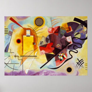 Poster Kandinsky Jaune Rouge Bleu Abstrait Peinture en to