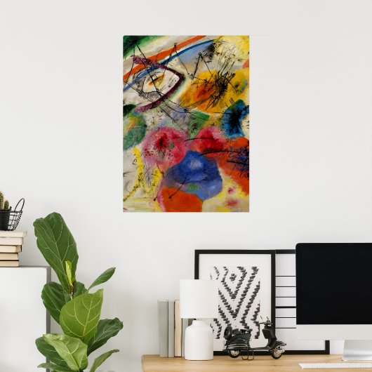 Poster Kandinsky - Lignes noires (Bureau à domicile)