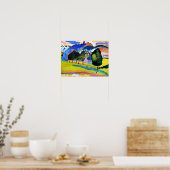 Poster Kandinsky - Paysage avec collines ondulantes (Cuisine)