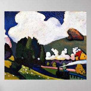 Poster Kandinsky - Paysage près de Murnau avec locomotive