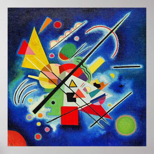 Poster Kandinsky - Peinture Bleue, (Devant)