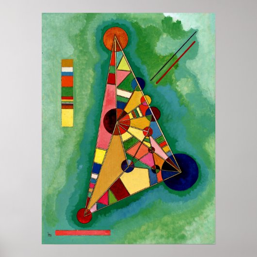 Poster Kandinsky - Triangle multicolore (Devant)