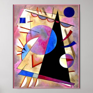 Poster Kandisnky - Cubisme absolu avec rose et blues