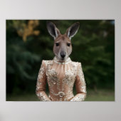 Poster Kangaroo à la mode en tenue Couture (Devant)