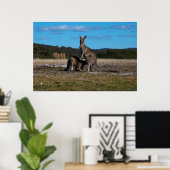 Poster Kangaroo et Joey (Bureau à domicile)