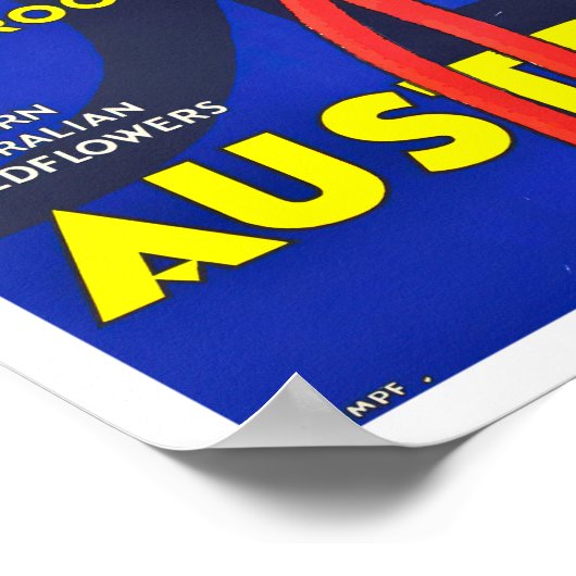 Poster Kangaroo paws Australie voyage vintage (Coin)