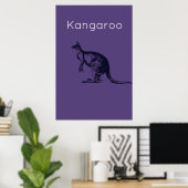Poster Kangaroo Violet Art Moderne Des Murs (Bureau à domicile)