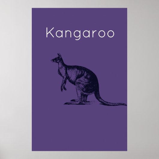 Poster Kangaroo Violet Art Moderne Des Murs (Devant)