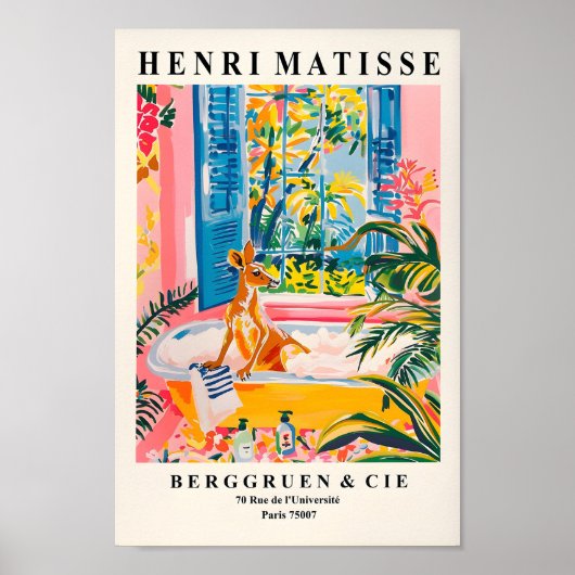 Poster Kangourou Dans Bain Art Print, Dopamine Art, Drôle (Devant)