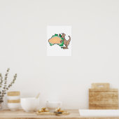 Poster kangourou mignon serrant l'australie (Cuisine)