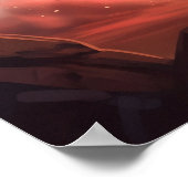 Poster Kangourou Rouge Néon Outback (Coin)
