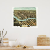 Poster Kankakee, IL Carte panoramique - 1869 (Cuisine)