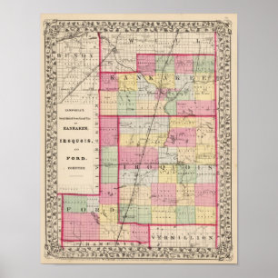 Poster Kankakee, Iroquois, comtés de Ford
