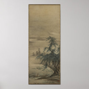 Poster Kano Masanobu - Appreciating Lotuses