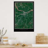 Poster Kansas City Kansas - Missouri Du Satellite Spatial (Cuisine)