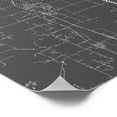 Poster Kansas City, Missouri (blanc sur noir) (Coin)