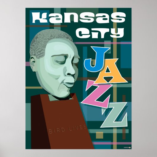 Poster Kansas City Points de repère : KC Jazz - 18 x 24 (Devant)