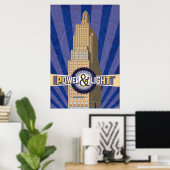 Poster Kansas City Points de repère : KCPL - 24 x 36 (Bureau à domicile)