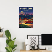 Poster Kansas City vintage (Bureau à domicile)