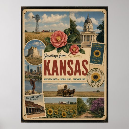 Poster Kansas Style Vintage Authentique (Devant)