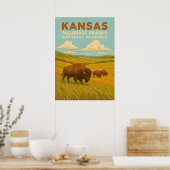Poster Kansas Tallgrass Prairie Réserve nationale V01 (Cuisine)