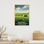 Poster Kansas Tallgrass Prairie Réserve nationale V04 (Cuisine)
