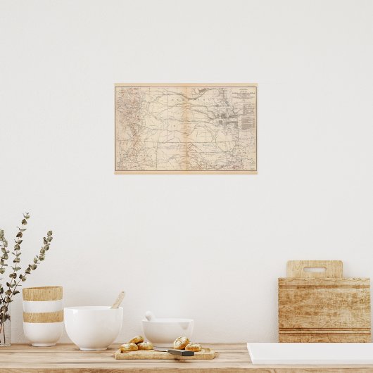 Poster Kansas, Texas, Territoire Indien (Cuisine)