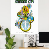 Poster Kansas, ville des fontaines, (Bureau à domicile)