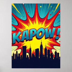 Poster KAPOW ! Bande dessinée Pop Art Explosion