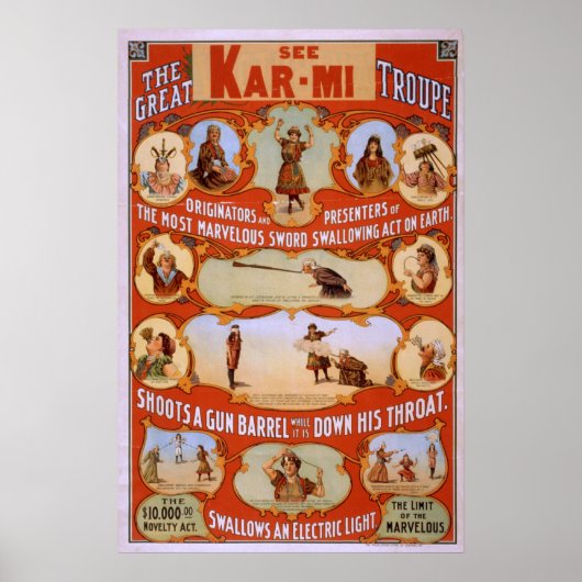 Poster KAR-MI Magicien Troupe VAUDEVILLE (Voorkant)