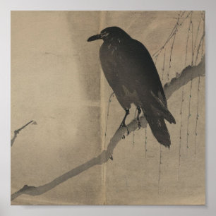 Poster Karasu japonais de Ni de Yanagi d'art
