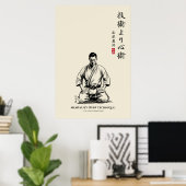 Poster Karate 5e Précepte - Mentalité avant Technique (Bureau à domicile)