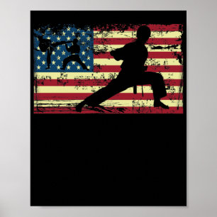 Poster Karate American Flag Martial Arts