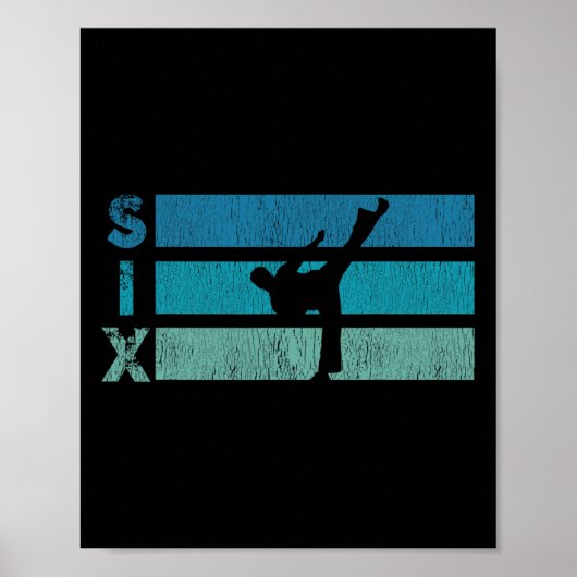 Poster Karaté Anniversaire 6 Année Taekwondo Boy 6e Birt (Devant)