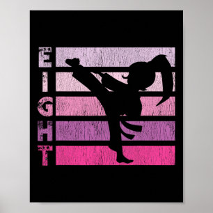 Poster Karaté Anniversaire 8 Année Taekwondo Girl 8e Bir