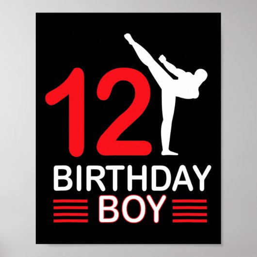 Poster Karate Anniversaire Tee Boy Cadeau Enfants Taekwon (Devant)