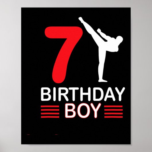 Poster Karate Anniversaire Tee Boy Cadeau Enfants Taekwon (Devant)