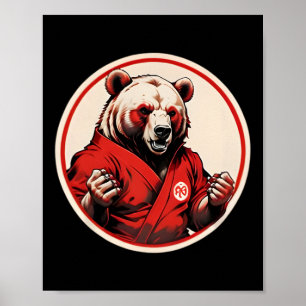 Poster Karate Bear Plush - Arts Martiaux Inspiré Red Home