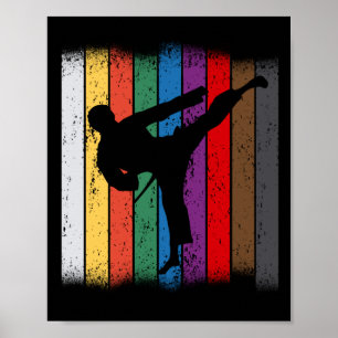Poster Karate Belt Colors Silhouette