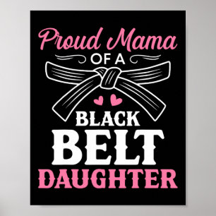 Poster Karate Black Belt Fille Mama Cadeau Arts Martiaux