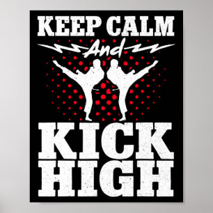 Poster Karate Black Belt Gi Uniform Gardez Le Calme Et Ap