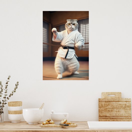 Poster Karate Cat 89 (Cuisine)