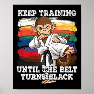 Poster Karate Continuer L'Entraînement Jusqu'À Ce Que La