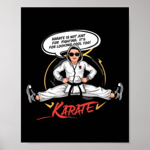 Poster Karate Cool Drôle Dessin Animé Arts Martiaux Art 