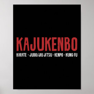 Poster Karate de Kajukenbo Judo Jiu Jitsu Kenpo Kung Fu