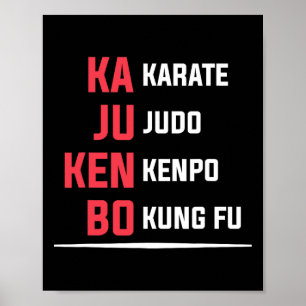 Poster Karate de Kajukenbo Judo Kenpo Kung Fu